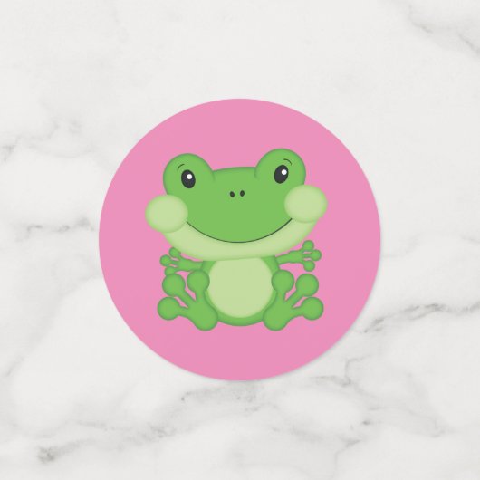 Frosch Baby Dusche Pink Konfetti (Klein Vorderseite)