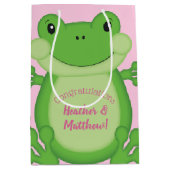 Frosch Baby Dusche Pink Mittlere Geschenktüte (Vorderseite)
