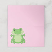 Frosch Baby Dusche Pink Platzkarte (Außenseite Aufgefaltet)