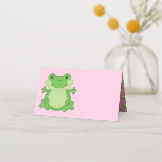 Frosch Baby Dusche Pink Platzkarte