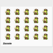 Frosch Barista Runder Aufkleber (Blatt)