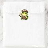 Frosch Barista Runder Aufkleber (Tasche)
