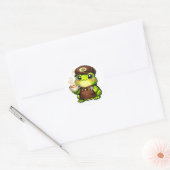 Frosch Barista Runder Aufkleber (Umschlag)