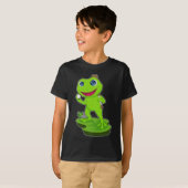 Frosch Baseball Baseball Sportfledermaus T-Shirt (Vorne ganz)