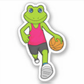 Frosch Basketball-Spieler Basketball Aufkleber (Vorderseite)