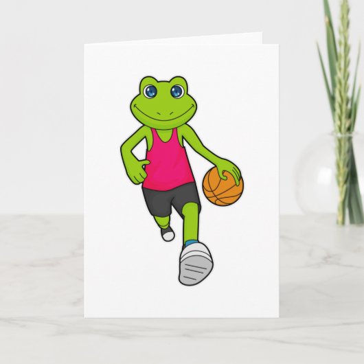 Frosch Basketball-Spieler Basketball Karte (Vorderseite)