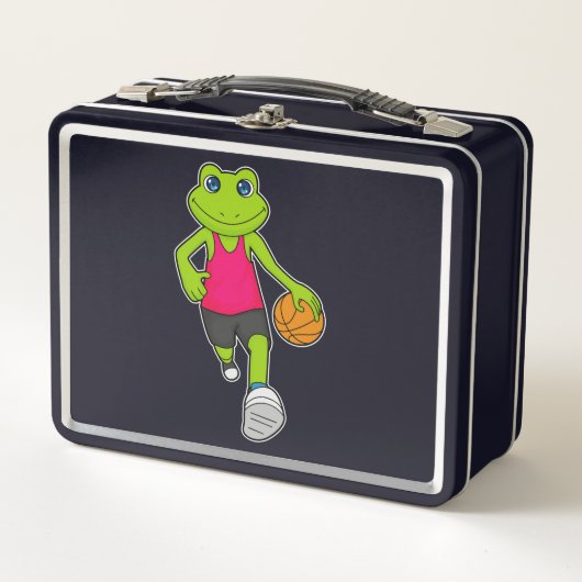 Frosch Basketball-Spieler Basketball Metall Brotdose (Vorderseite)