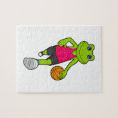Frosch Basketball-Spieler Basketball Puzzle (Horizontal)