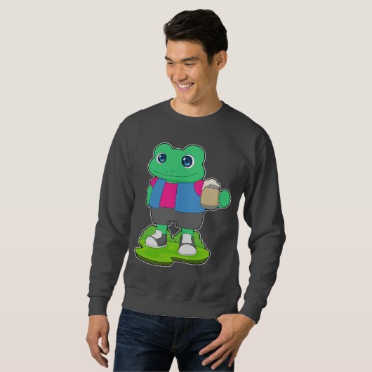 Frosch Beer Tasse Beer Sweatshirt (Vorne ganz)