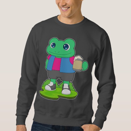Frosch Beer Tasse Beer Sweatshirt (Vorderseite)