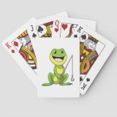 Frosch beim Angeln mit Angelrute Spielkarten (Rückseite)