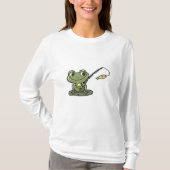 Frosch beim Angeln mit Angelrute T-Shirt (Vorderseite)