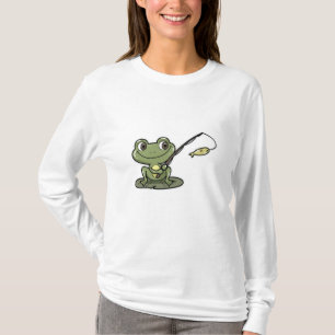 Frosch beim Angeln mit Angelrute T-Shirt
