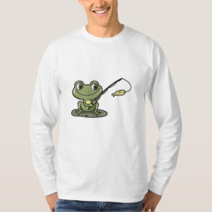 Frosch beim Angeln mit Angelrute T-Shirt