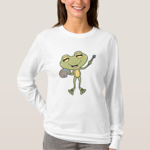 Frosch beim Anmalen mit Pinsel und Farbe T-Shirt