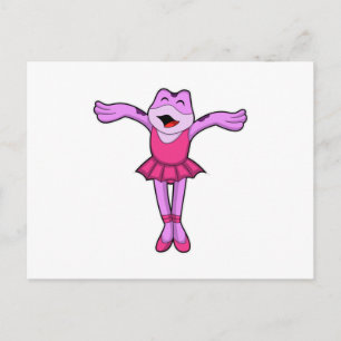 Frosch beim Balletttanz mit Rock Postkarte