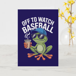 Frosch beim Baseball schauen Sportlicher Frosch Ka Karte
