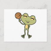 Frosch beim Basketball-Sport Postkarte (Vorderseite)