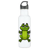Frosch beim Biceps-Training mit Dumbells Edelstahlflasche (Vorderseite)