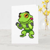 Frosch beim Biceps-Training mit Dumbells Karte (Gelbe Blume)