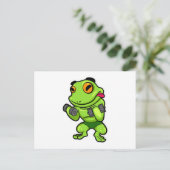 Frosch beim Bizepstraining mit Hanteln Postkarte (Stehend Vorderseite)