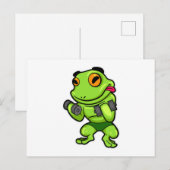 Frosch beim Bizepstraining mit Hanteln Postkarte (Vorne/Hinten)