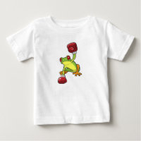Frosch beim Boxen mit Boxhandschuhen
