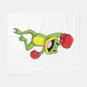 Frosch beim Boxen mit Boxhandschuhen Fleecedecke (Vorderseite (Horizontal))