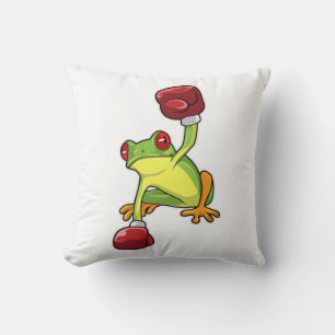 Frosch beim Boxen mit Boxhandschuhen Kissen