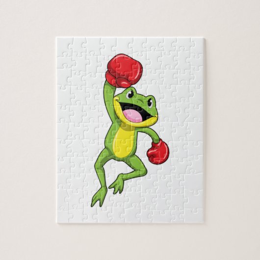 Frosch beim Boxen mit Boxhandschuhen Puzzle (Vertikal)