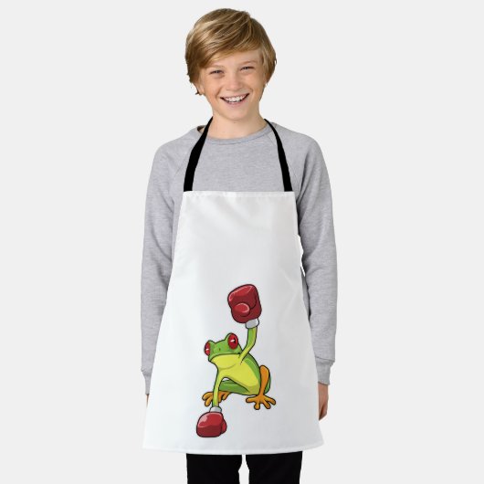 Frosch beim Boxen mit Boxhandschuhen Schürze (Getragen)