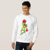 Frosch beim Boxen mit Boxhandschuhen Sweatshirt (Vorne ganz)