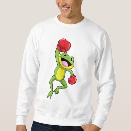 Frosch beim Boxen mit Boxhandschuhen Sweatshirt (Vorderseite)