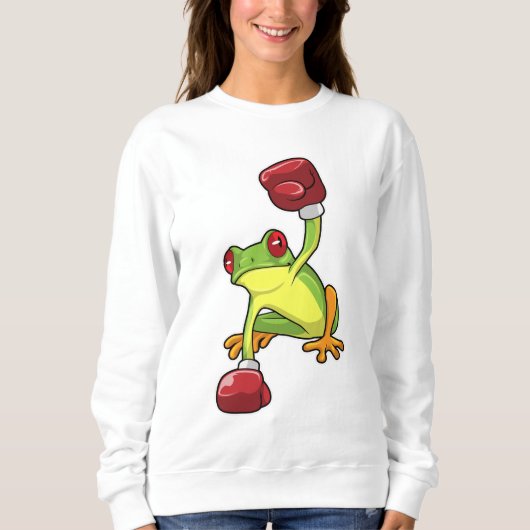 Frosch beim Boxen mit Boxhandschuhen Sweatshirt (Vorderseite)