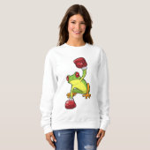 Frosch beim Boxen mit Boxhandschuhen Sweatshirt (Vorne ganz)
