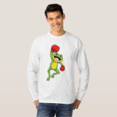 Frosch beim Boxen mit Boxhandschuhen T-Shirt (Vorne ganz)