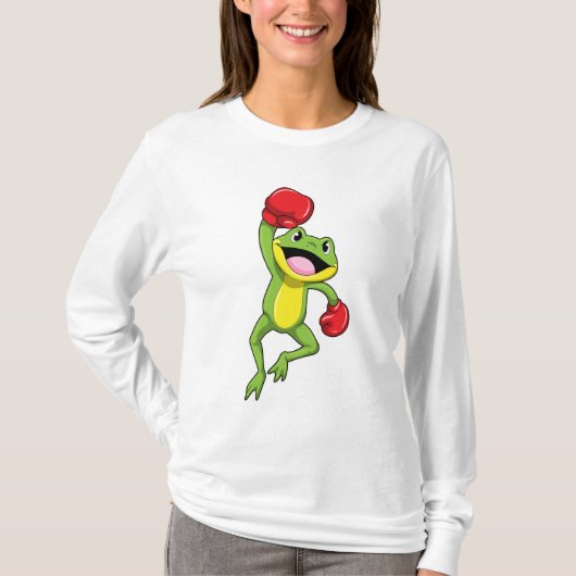 Frosch beim Boxen mit Boxhandschuhen T-Shirt (Vorderseite)