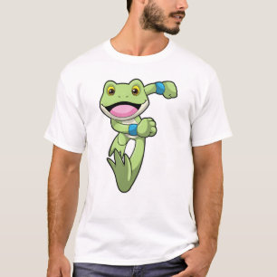 Frosch beim Laufen mit Sweatband T-Shirt