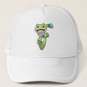 Frosch beim Laufen mit Sweatband Truckerkappe