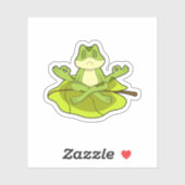 Frosch beim Meditat Aufkleber (Blatt)