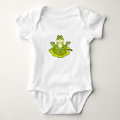 Frosch beim Meditat Baby Strampler (Vorderseite)