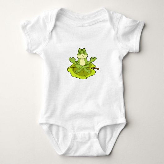 Frosch beim Meditat Baby Strampler (Vorderseite)