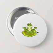 Frosch beim Meditat Button (Vorne & Hinten)