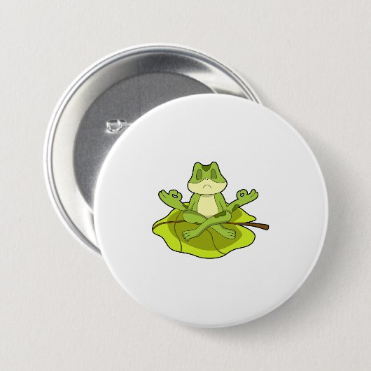 Frosch beim Meditat Button (Vorne & Hinten)
