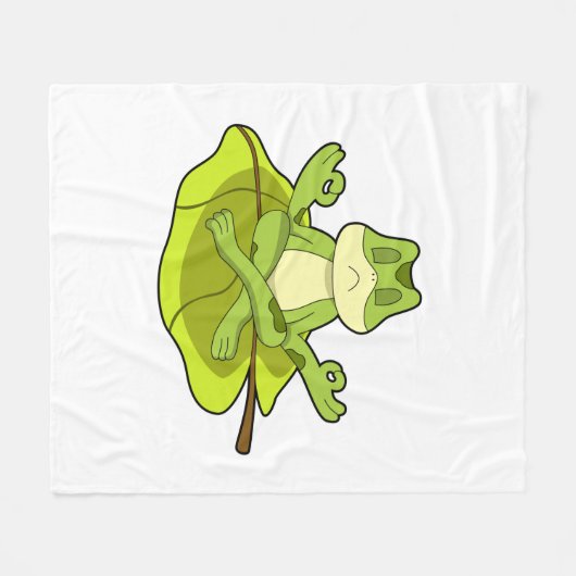 Frosch beim Meditat Fleecedecke (Vorderseite (Horizontal))