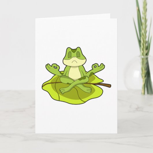Frosch beim Meditat Karte (Vorderseite)