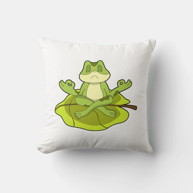 Frosch beim Meditat Kissen (Vorderseite)