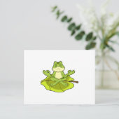 Frosch beim Meditat Postkarte (Stehend Vorderseite)