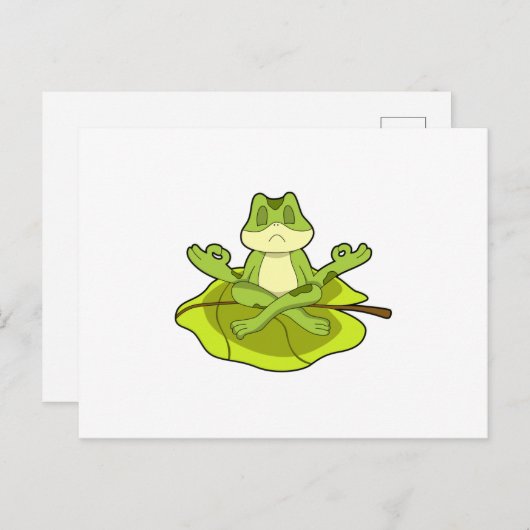 Frosch beim Meditat Postkarte (Vorne/Hinten)