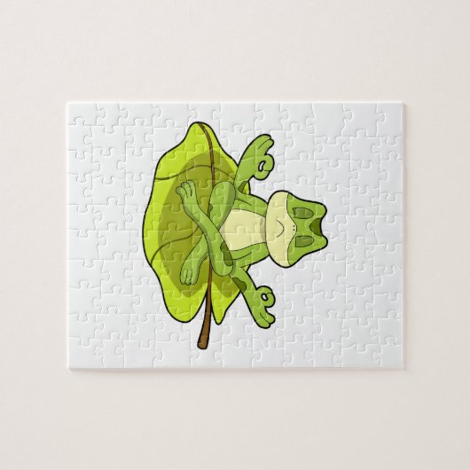 Frosch beim Meditat Puzzle (Horizontal)